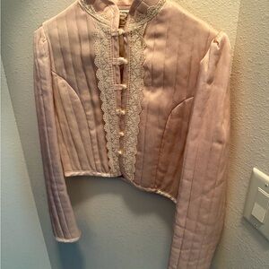 Jessica McClintock Pink Bomber Jacket Vintage